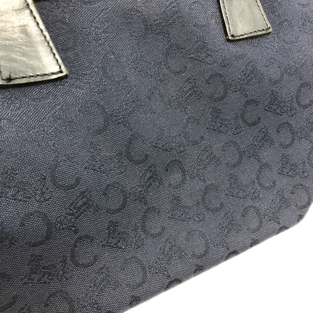 CELINE C Macadam Horse-Drawn Carriage Vintage Handbag Boston Bag Canvas/Leather Women's Navy