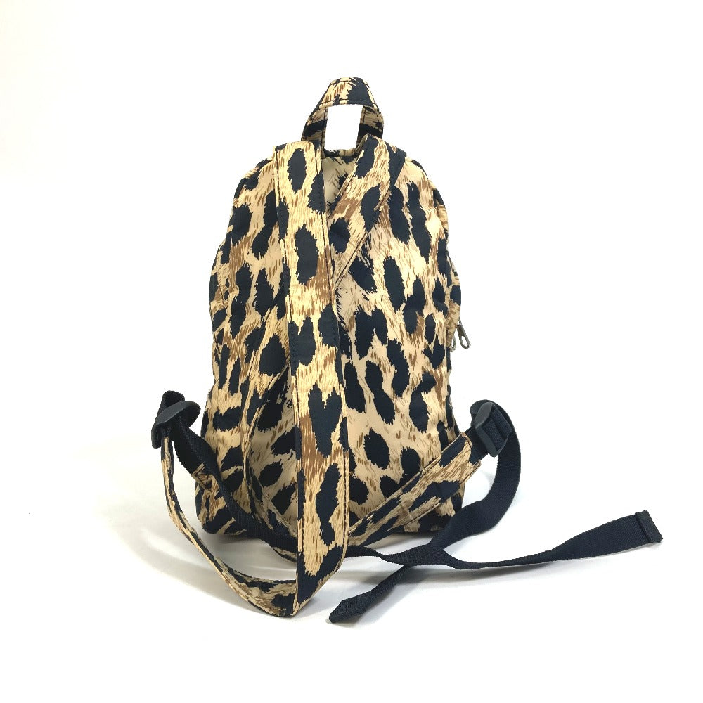 BALENCIAGA 580026 Leopard Print Mini Backpack, Nylon, Women's, Beige