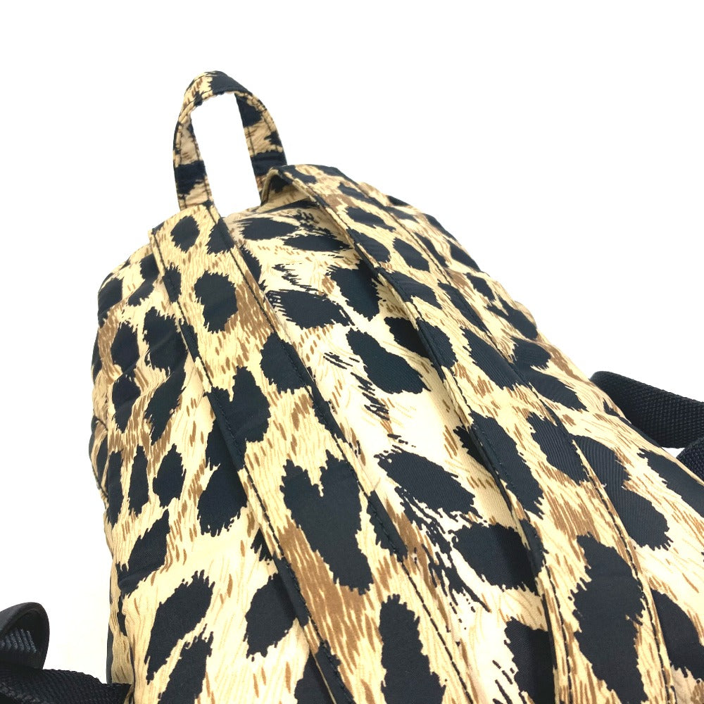 BALENCIAGA 580026 Leopard Print Mini Backpack, Nylon, Women's, Beige