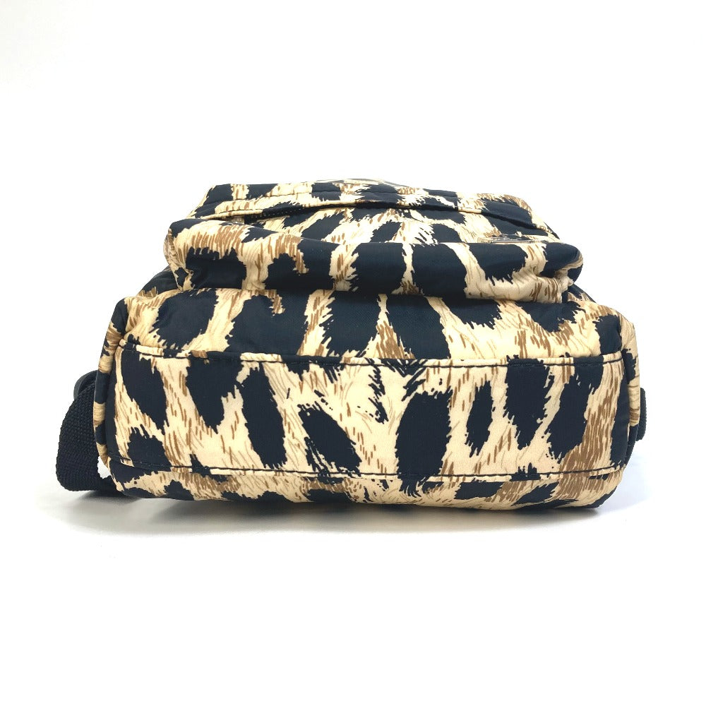 BALENCIAGA 580026 Leopard Print Mini Backpack, Nylon, Women's, Beige
