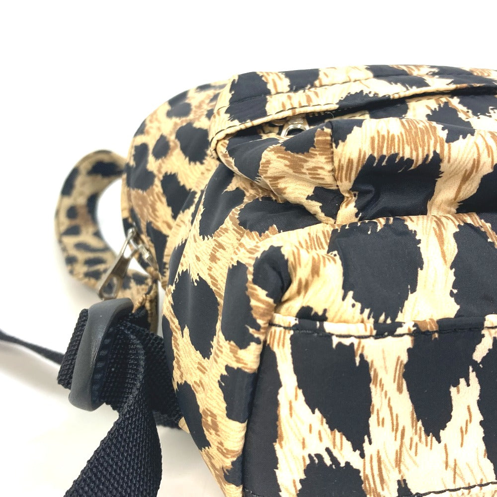 BALENCIAGA 580026 Leopard Print Mini Backpack, Nylon, Women's, Beige