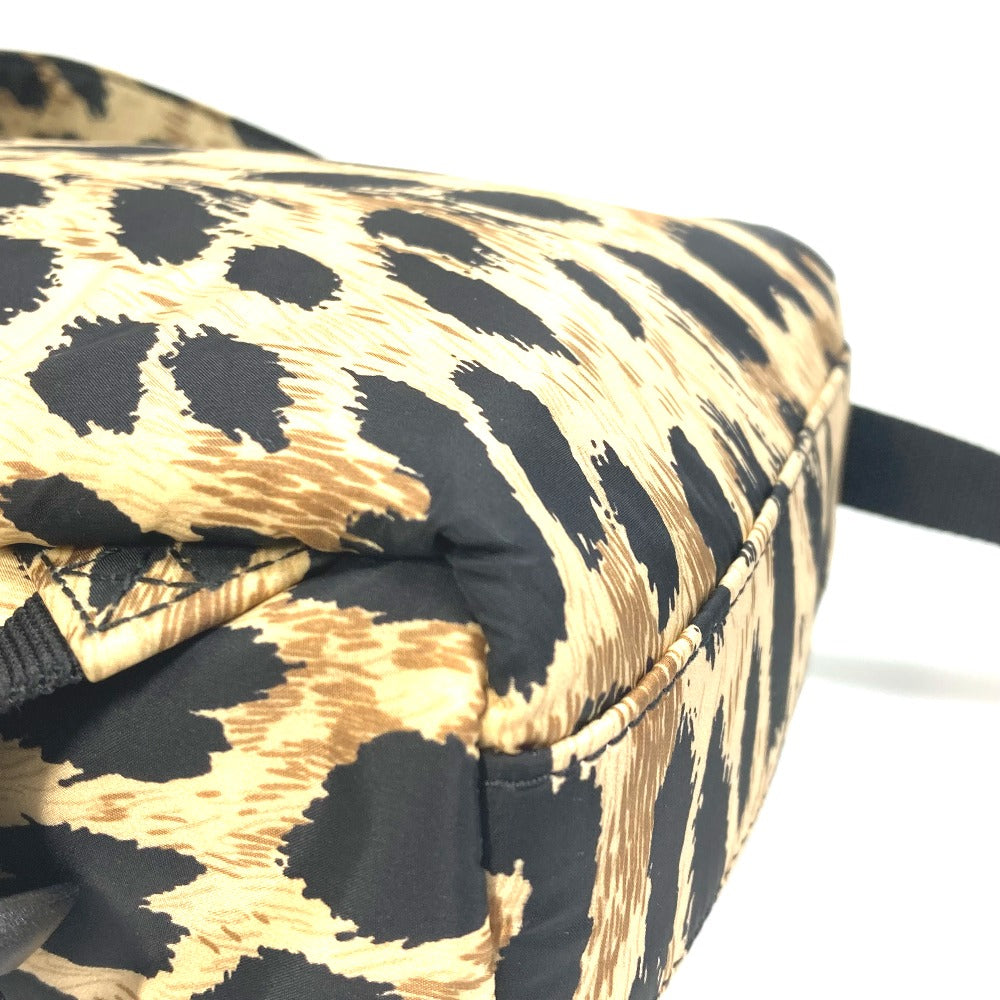 BALENCIAGA 580026 Leopard Print Mini Backpack, Nylon, Women's, Beige
