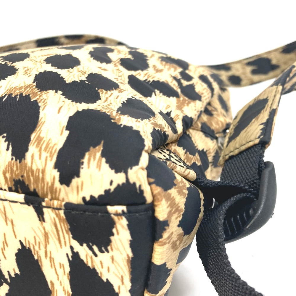 BALENCIAGA 580026 Leopard Print Mini Backpack, Nylon, Women's, Beige