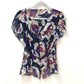 CHANEL P37278 Sheer Short Sleeve Coco Mark CC Camellia Button Top Apparel Silk Blouse Women's Multicolor