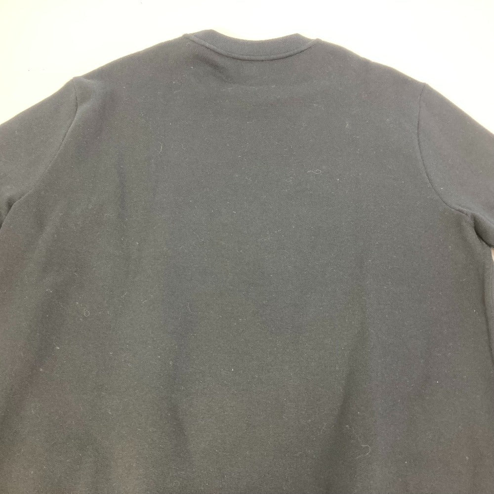 HERMES Cheval Horse Leather Patch Sweatshirt, Long Sleeve, Cotton, Men's, Black