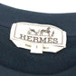 HERMES Cheval Horse Leather Patch Sweatshirt, Long Sleeve, Cotton, Men's, Black
