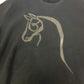 HERMES Cheval Horse Leather Patch Sweatshirt, Long Sleeve, Cotton, Men's, Black