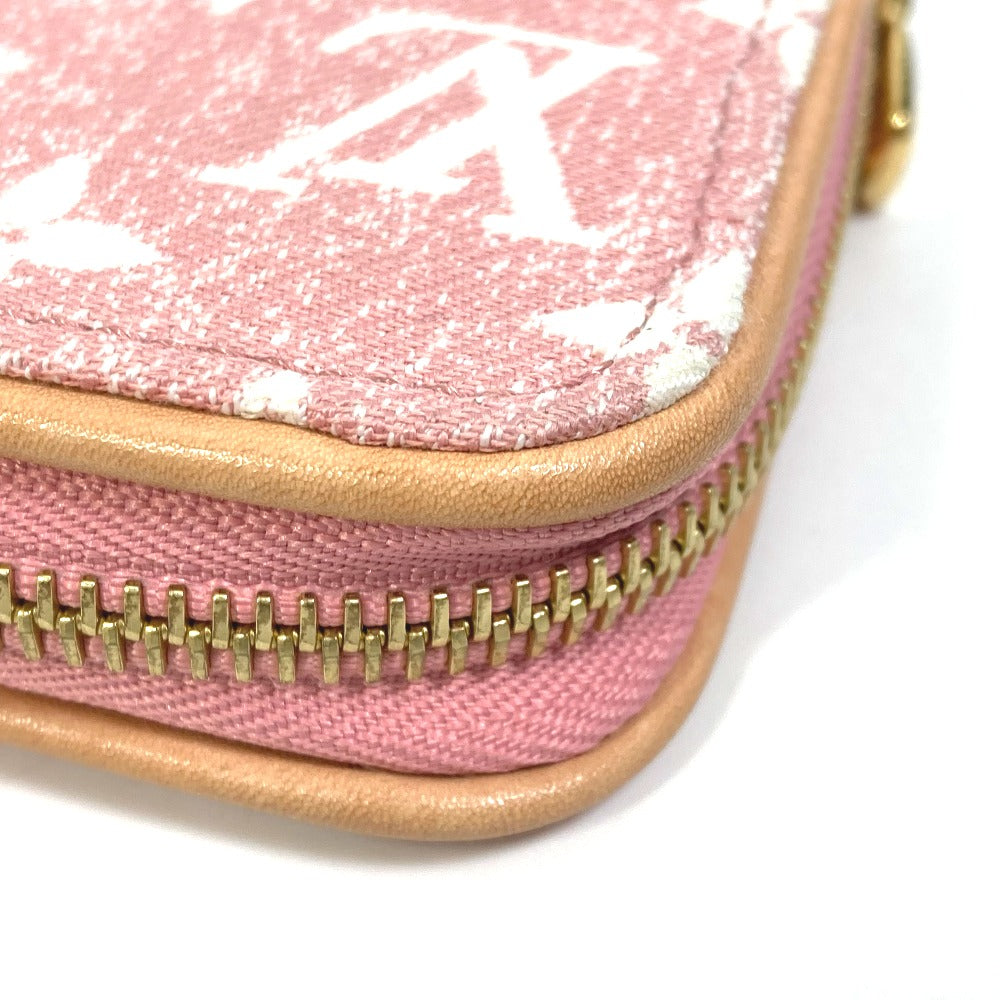 LOUIS VUITTON M81182 Monogram Denim Zippy Wallet, Round Zipper Long Wallet, Monogram Denim, Women's, Pink