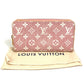 LOUIS VUITTON M81182 Monogram Denim Zippy Wallet, Round Zipper Long Wallet, Monogram Denim, Women's, Pink