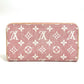 LOUIS VUITTON M81182 Monogram Denim Zippy Wallet, Round Zipper Long Wallet, Monogram Denim, Women's, Pink