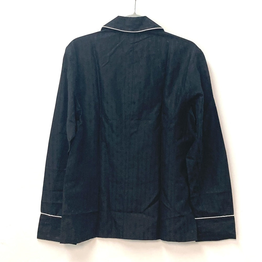 LOUIS VUITTON Monogram Pajama Shirt with Pouch, Men's Long Sleeve Cotton Shirt, Black