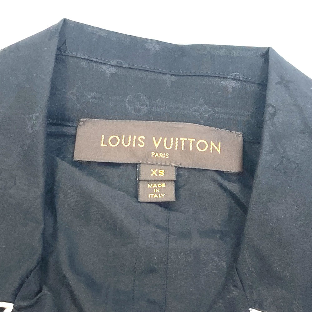 LOUIS VUITTON Monogram Pajama Shirt with Pouch, Men's Long Sleeve Cotton Shirt, Black