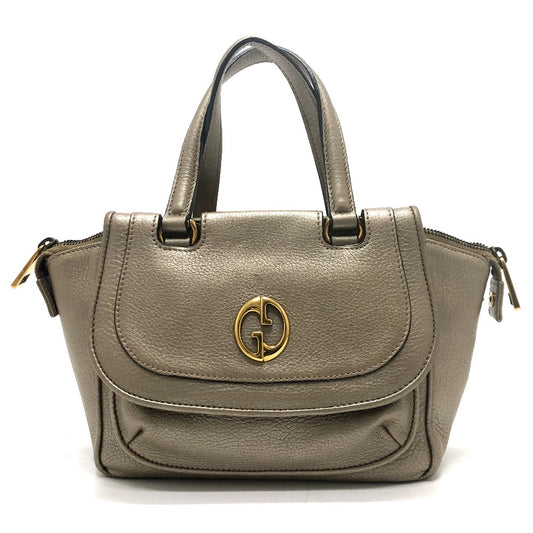 GUCCI 282481 GG ダブルGディティール カバン ハンドバッグ レザー レディース ゴールド