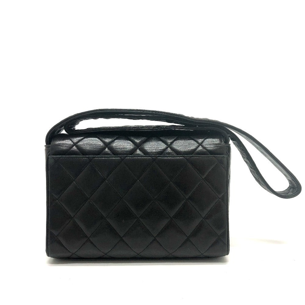CHANEL CC Coco Mark Matelasse Shoulder Bag, Lambskin, Women's, Black