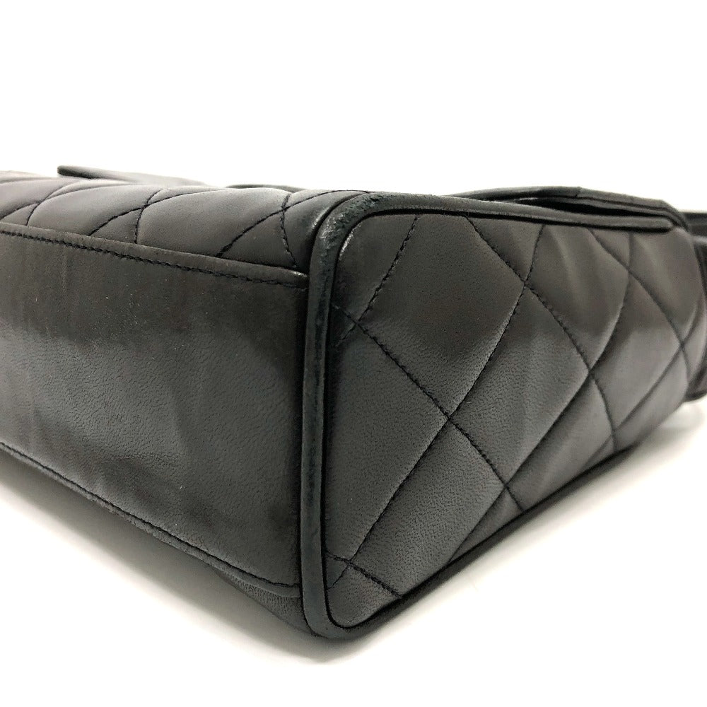 CHANEL CC Coco Mark Matelasse Shoulder Bag, Lambskin, Women's, Black