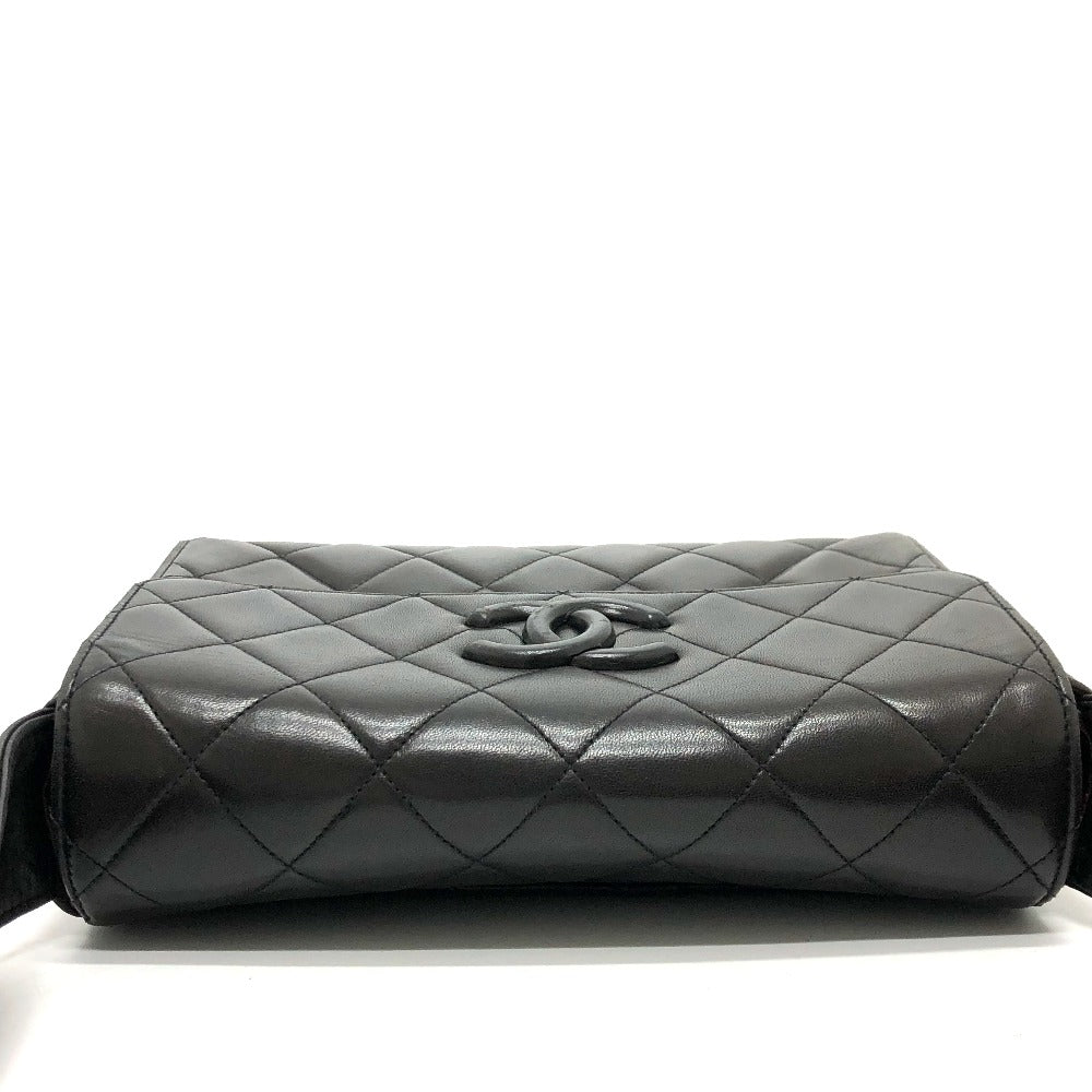 CHANEL CC Coco Mark Matelasse Shoulder Bag, Lambskin, Women's, Black