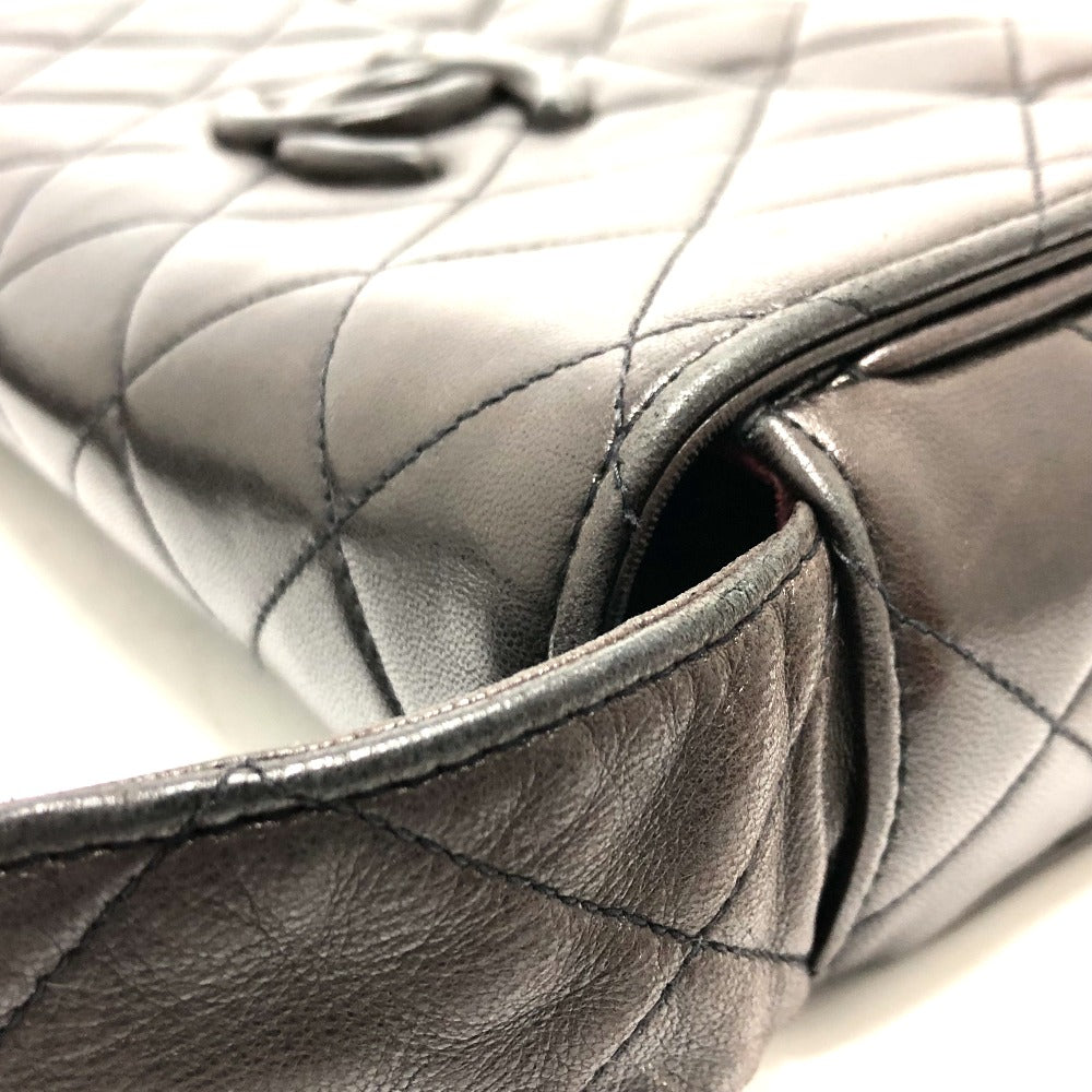CHANEL CC Coco Mark Matelasse Shoulder Bag, Lambskin, Women's, Black