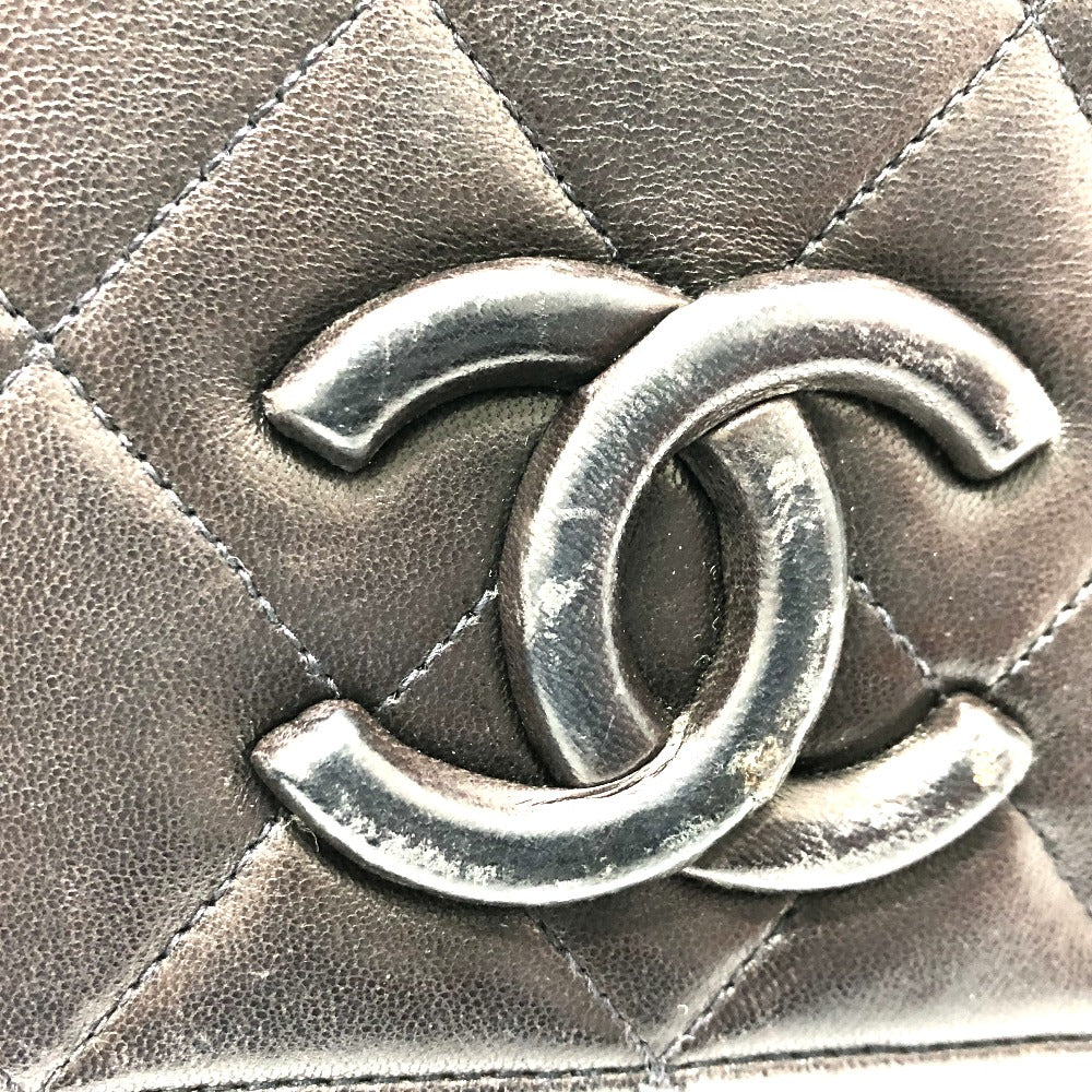 CHANEL CC Coco Mark Matelasse Shoulder Bag, Lambskin, Women's, Black