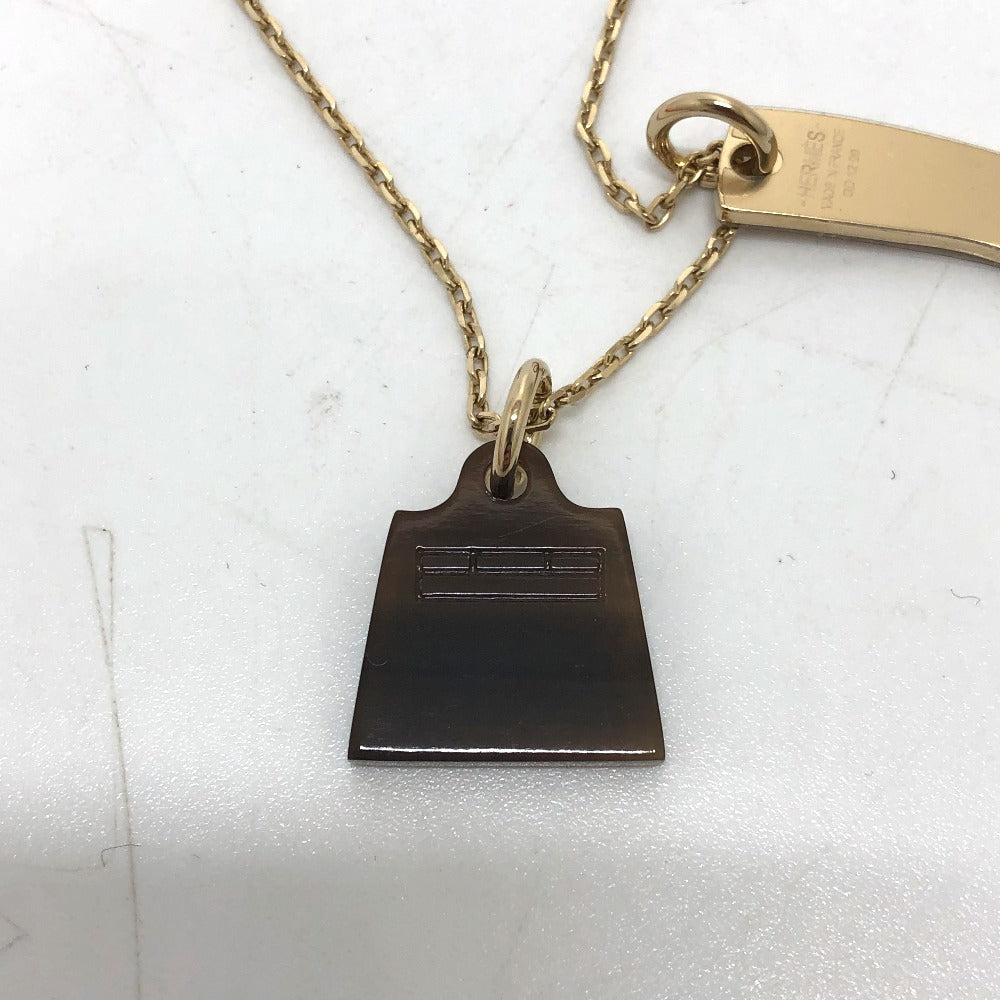 HERMES Amulet Maroquinier PM Buffalo Horn Necklace in Gold for Women