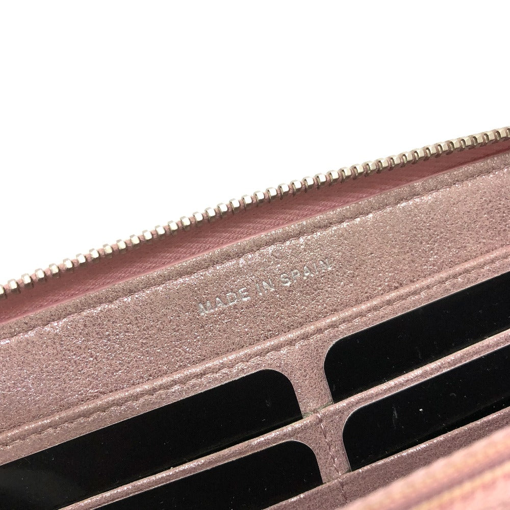 CHANEL A80003 Coco Mark Chain Me Matelasse Round Zip Long Wallet Leather Women's Pink