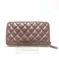 CHANEL A80003 Coco Mark Chain Me Matelasse Round Zip Long Wallet Leather Women's Pink
