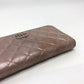 CHANEL A80003 Coco Mark Chain Me Matelasse Round Zip Long Wallet Leather Women's Pink