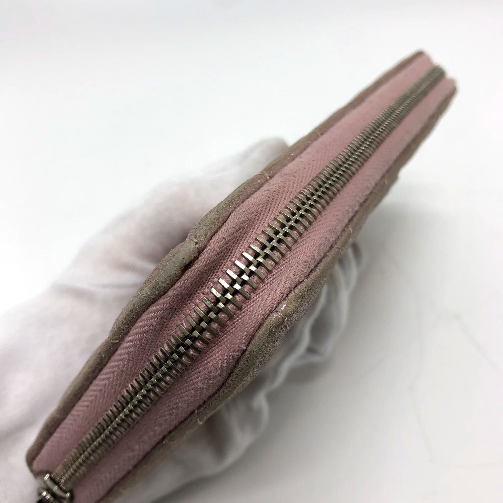 CHANEL A80003 Coco Mark Chain Me Matelasse Round Zip Long Wallet Leather Women's Pink
