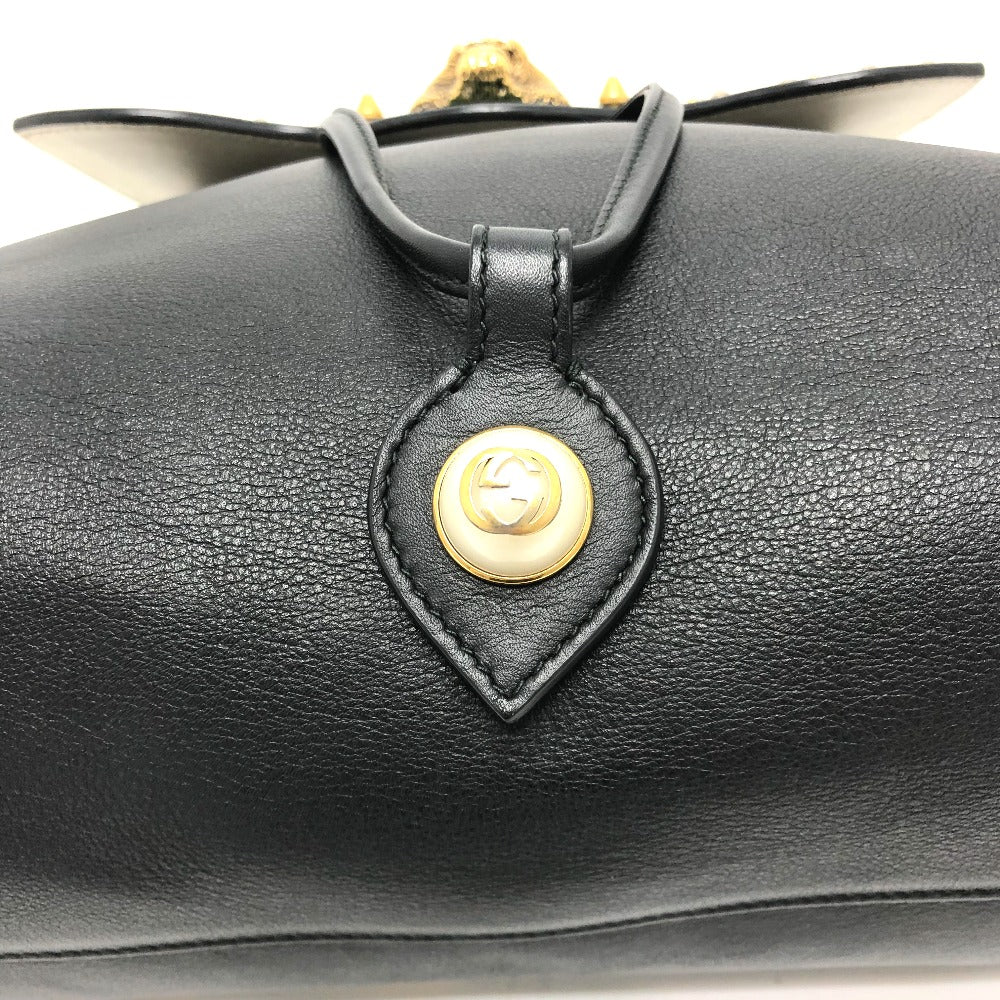 GUCCI 432266 Studded Animalier Backpack in Black Leather for Women