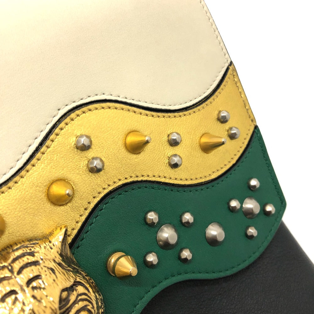 GUCCI 432266 Studded Animalier Backpack in Black Leather for Women