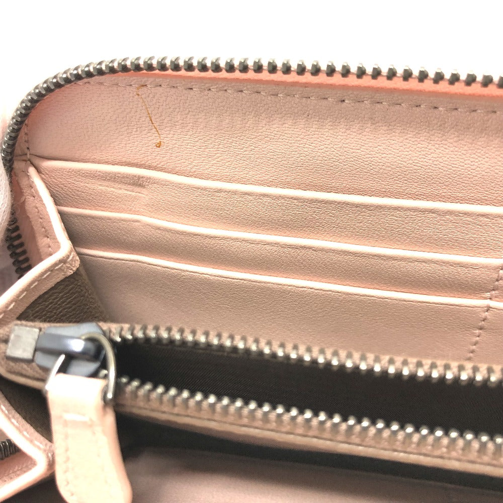BOTTEGA VENETA 114076 Intrecciato Round Zip Long Wallet in Leather, Women's, Pink