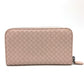 BOTTEGA VENETA 114076 Intrecciato Round Zip Long Wallet in Leather, Women's, Pink