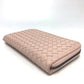 BOTTEGA VENETA 114076 Intrecciato Round Zip Long Wallet in Leather, Women's, Pink