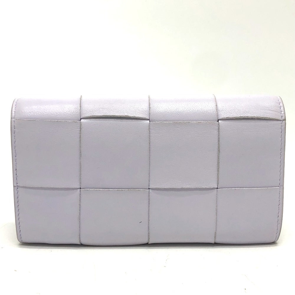 BOTTEGA VENETA 667433 Intrecciato Maxi Bifold Long Wallet in Leather, Women's, Purple