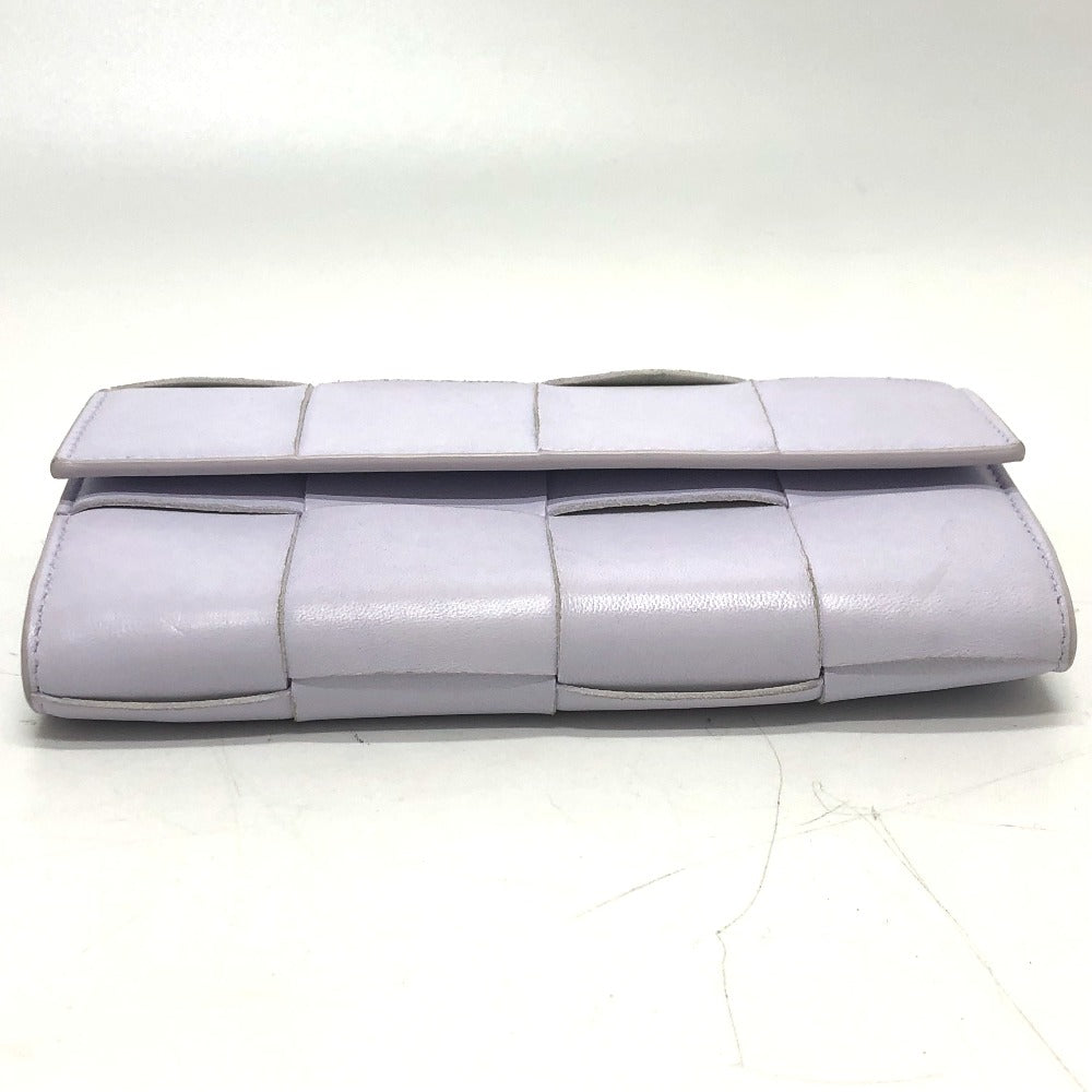BOTTEGA VENETA 667433 Intrecciato Maxi Bifold Long Wallet in Leather, Women's, Purple