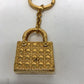 Christian Dior Lady Dior Bag Charm Keychain, Metal, Gold, Women's