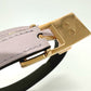 HERMES Cadena/Fashion Accessory Lucky 15 PM Reversible Trouser Belt, Swift Leather, Women's, Pink/Khaki