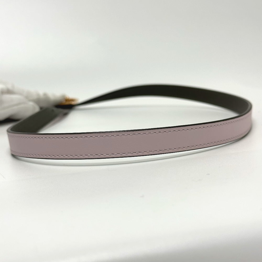 HERMES Cadena/Fashion Accessory Lucky 15 PM Reversible Trouser Belt, Swift Leather, Women's, Pink/Khaki