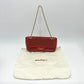 Salvatore Ferragamo Gancini Punching Chain Shoulder Bag in Red Leather for Women
