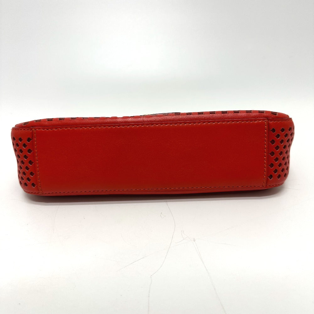 Salvatore Ferragamo Gancini Punching Chain Shoulder Bag in Red Leather for Women