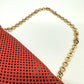 Salvatore Ferragamo Gancini Punching Chain Shoulder Bag in Red Leather for Women