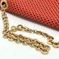 Salvatore Ferragamo Gancini Punching Chain Shoulder Bag in Red Leather for Women