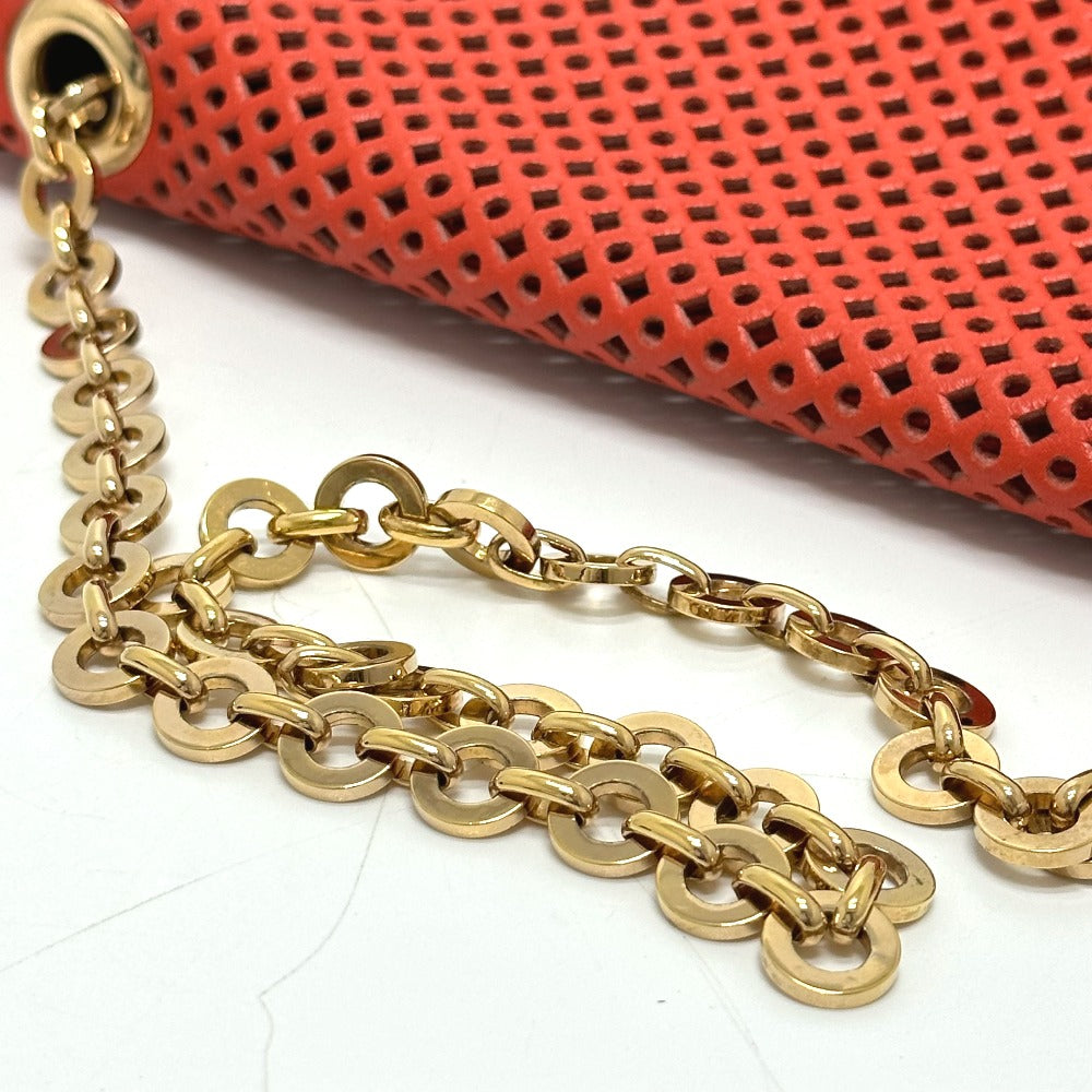 Salvatore Ferragamo Gancini Punching Chain Shoulder Bag in Red Leather for Women
