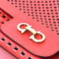 Salvatore Ferragamo Gancini Punching Chain Shoulder Bag in Red Leather for Women