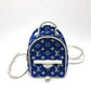 LOUIS VUITTON M46207 Monogram Jacquard Palm Springs Mini Backpack, Women's, Blue