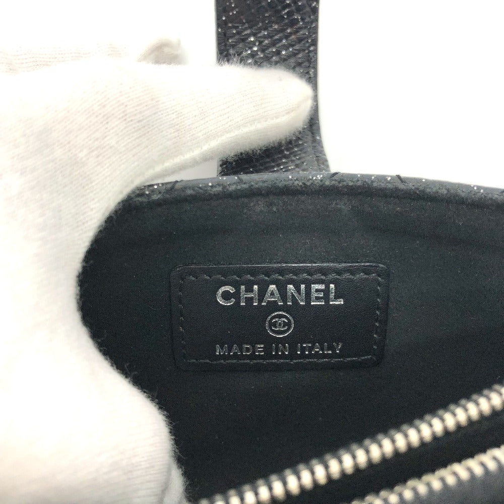 CHANEL CC Coco Mark Matelasse Coin Case/Coin Purse Pouch Leather Women's Black