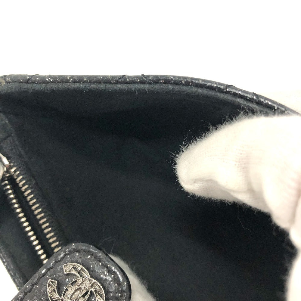 CHANEL CC Coco Mark Matelasse Coin Case/Coin Purse Pouch Leather Women's Black