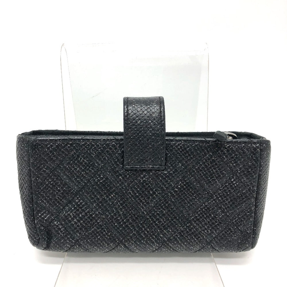 CHANEL CC Coco Mark Matelasse Coin Case/Coin Purse Pouch Leather Women's Black