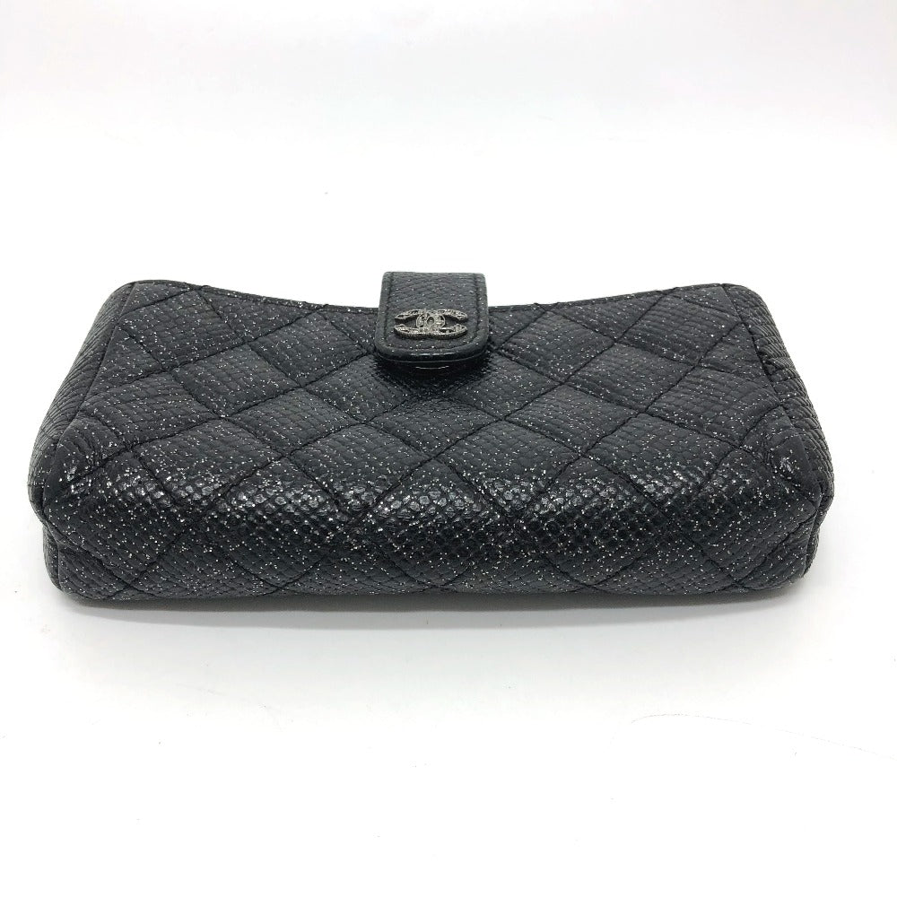 CHANEL CC Coco Mark Matelasse Coin Case/Coin Purse Pouch Leather Women's Black