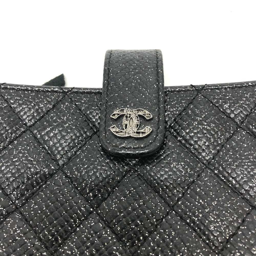 CHANEL CC Coco Mark Matelasse Coin Case/Coin Purse Pouch Leather Women's Black