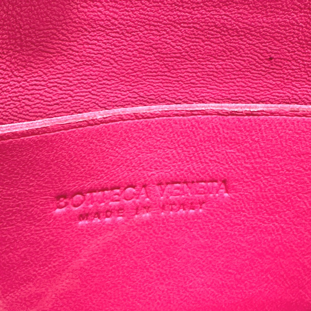BOTTEGA VENETA マキシイントレチャート カセット ミニ 斜め掛け ポシェット クロスボディ ショルダーバッグ レザー レディース ピンク